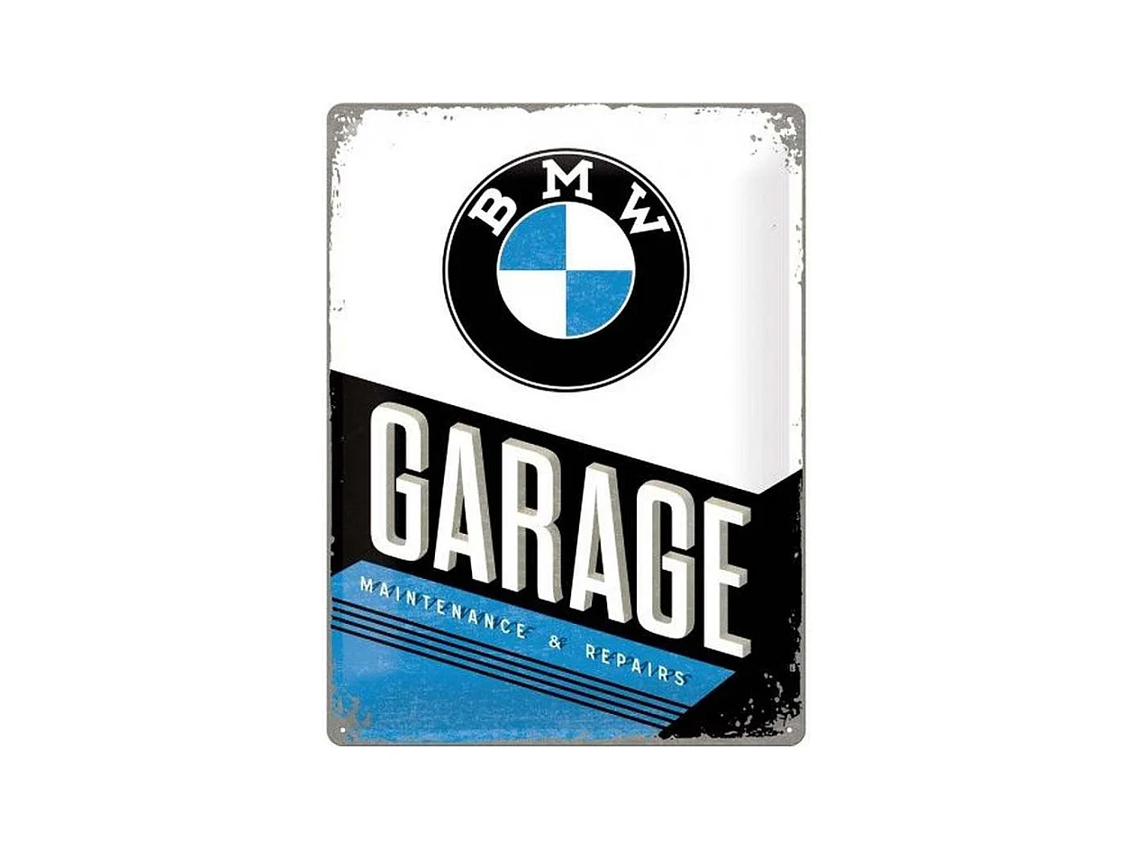 Plaque décorative en métal en relief 40 x 30 cm BMW Garage