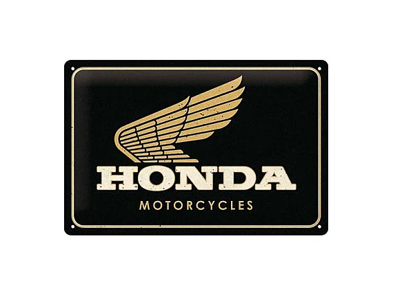 Plaque décorative en métal en relief 30 x 20 cm Honda MC - Motorcycles Gold