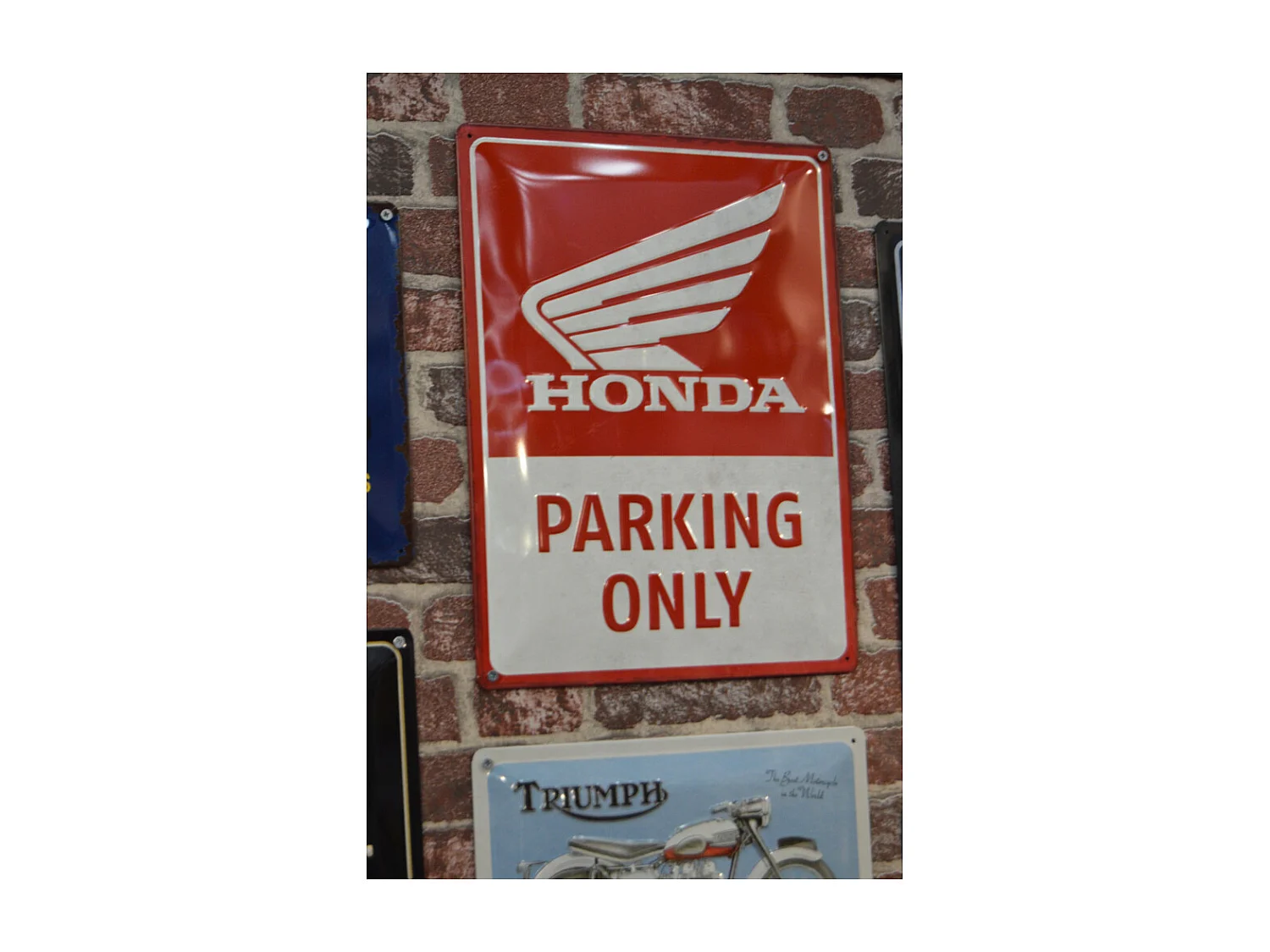 Plaque décorative en métal en relief 40 x 30 cm Honda MC - Parking Only