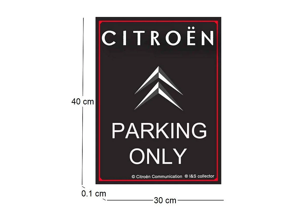 Plaque décorative en métal en relief 40 x 30 cm Citroën Parking Only