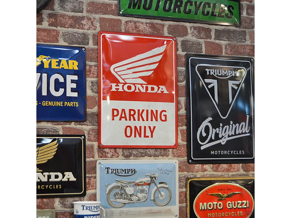 Plaque décorative en métal en relief 30 x 20 cm Moto Guzzi - Logo