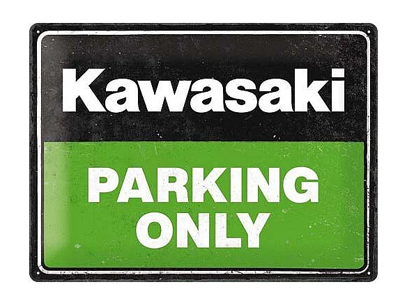 Plaque décorative en métal en relief 40 x 30 cm Kawasaki - Parking Only