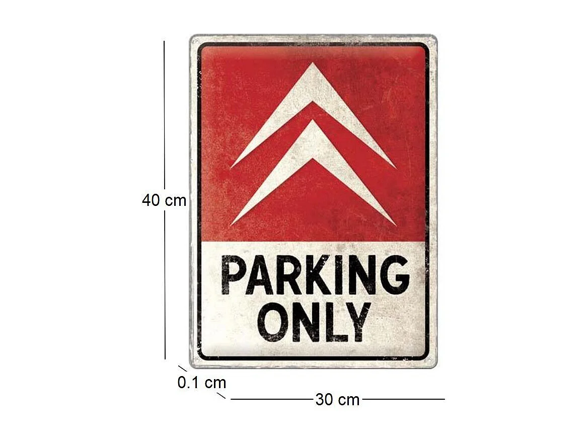 Plaque décorative en métal en relief 40 x 30 cm Citroën - Parking Only