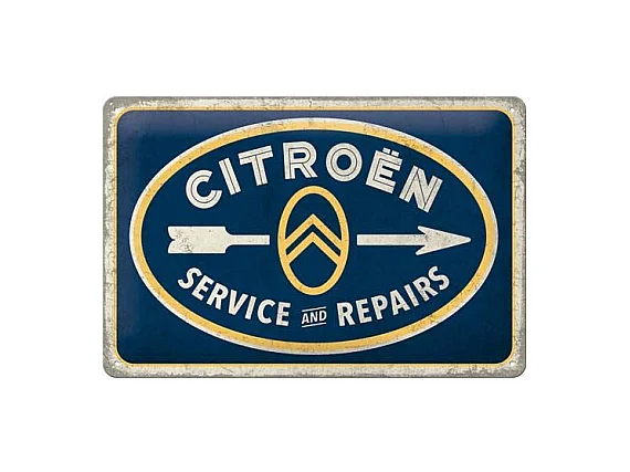 Plaque décorative en métal en relief 30 x 20 cm Citroën - Service