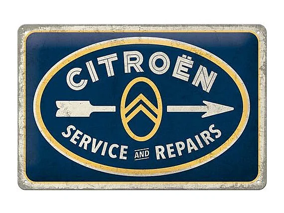 Plaque décorative en métal en relief 30 x 20 cm Citroën - Service