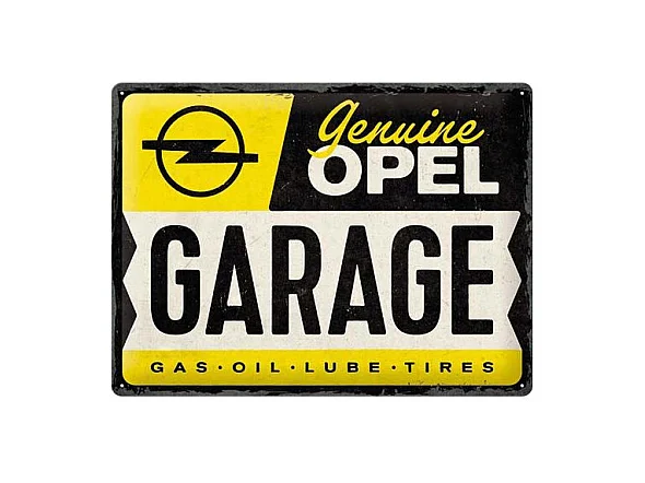 Plaque décorative en métal en relief 40 x 30 cm Opel - Garage