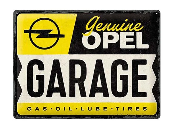 Plaque décorative en métal en relief 40 x 30 cm Opel - Garage