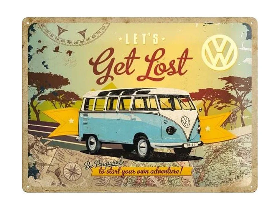 Plaque décorative en métal en relief 40 x 60 cm Van VW