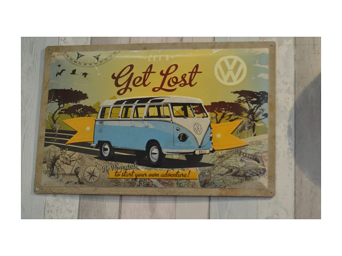 Plaque décorative en métal en relief 40 x 60 cm Van VW