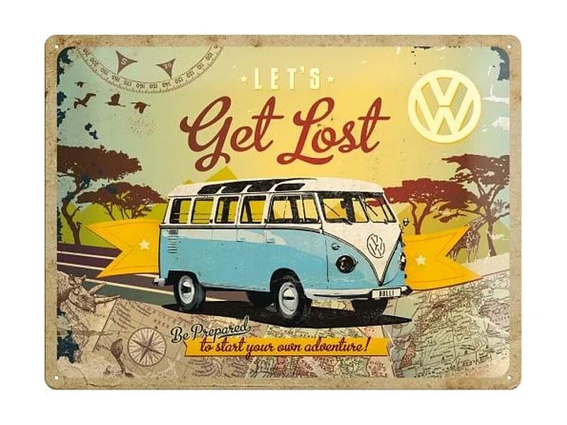 Plaque décorative en métal en relief 40 x 60 cm Van VW