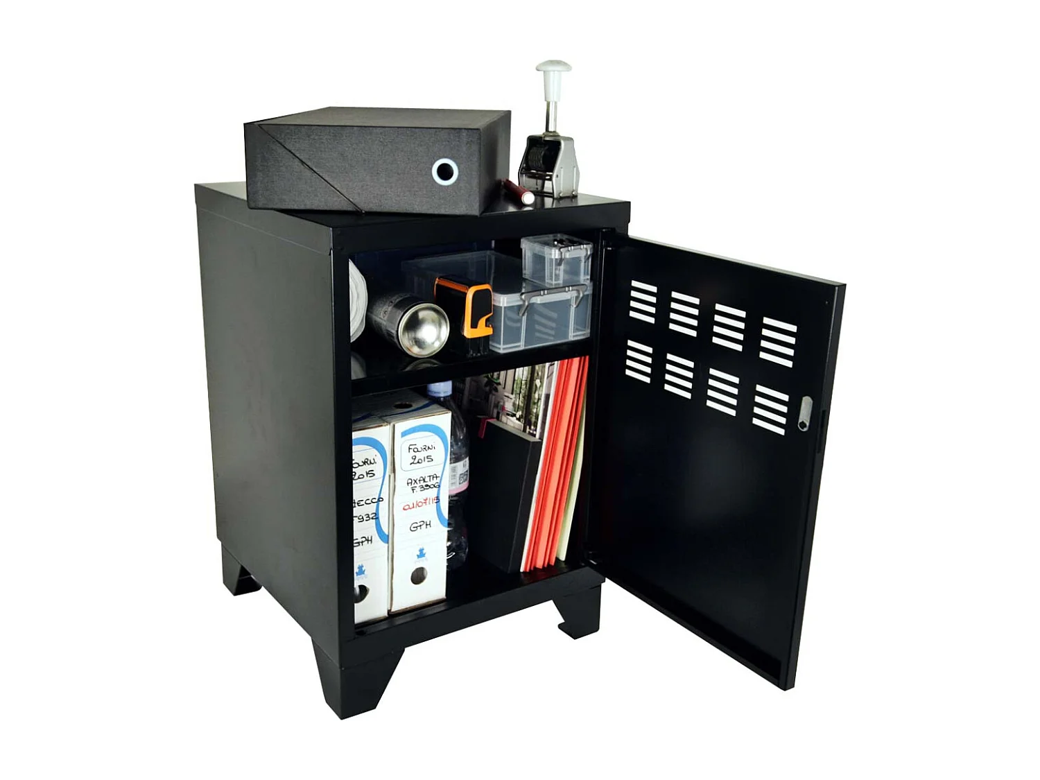 Casier de rangement en métal pour enfants 59 cm Noir mat