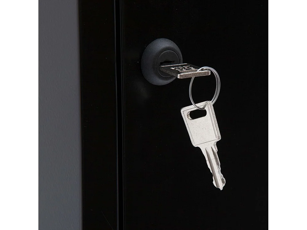 Casier de rangement en métal pour enfants 59 cm Noir mat