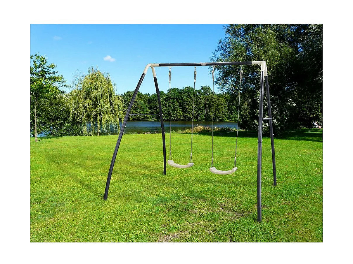 Portique balançoire double en métal Swing