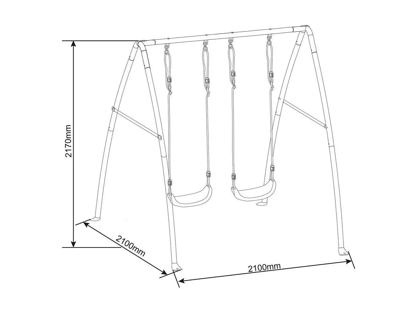 Portique balançoire double en métal Swing