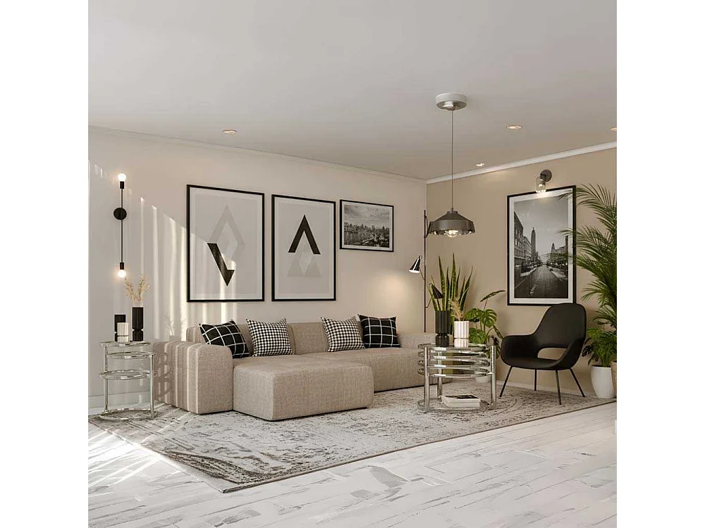 Table basse plateaux pivotants en verre 3 plateaux