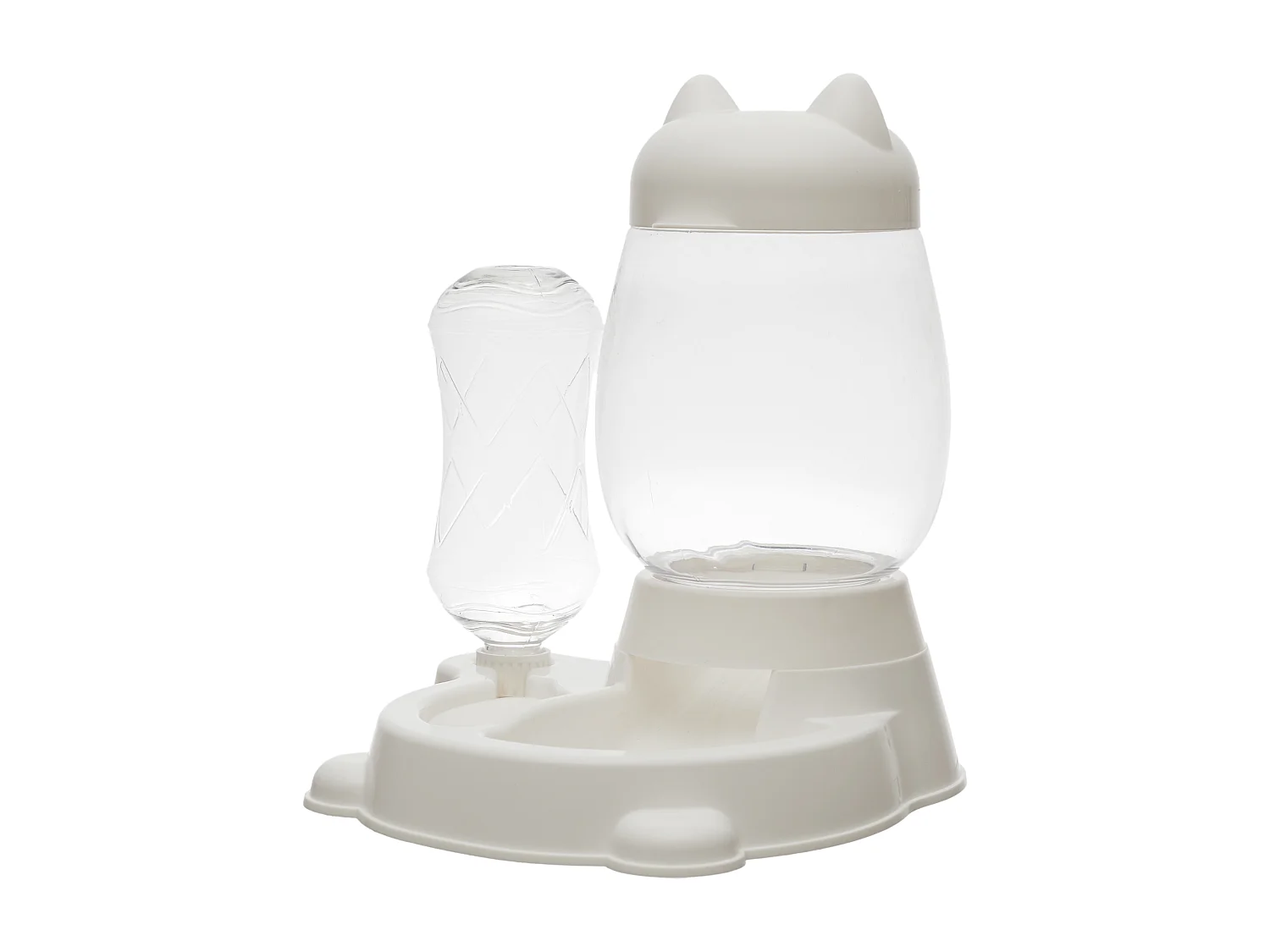 Distributeur Eau Et Croquette Pour Animaux Blanc