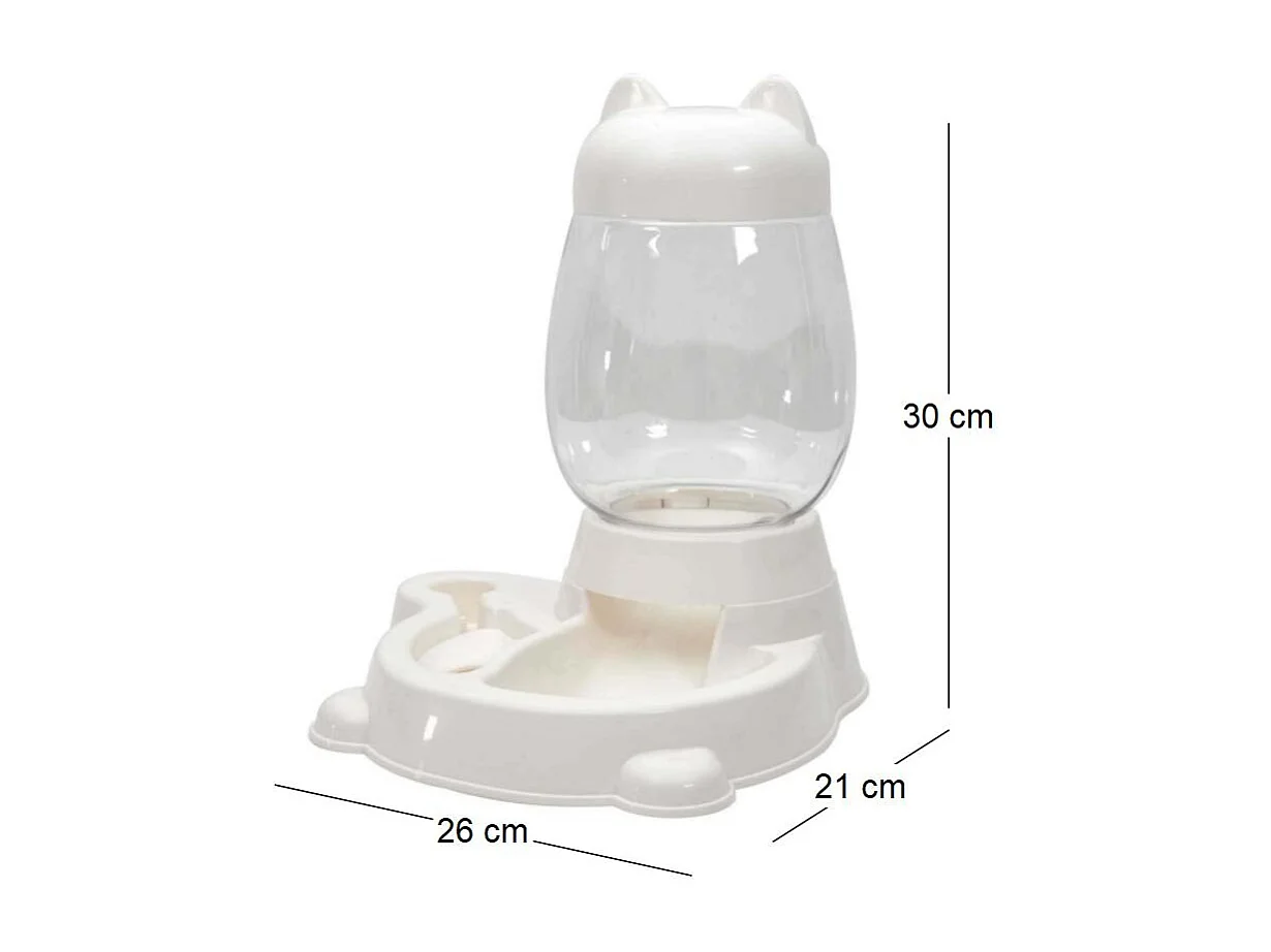 Distributeur Eau Et Croquette Pour Animaux Blanc