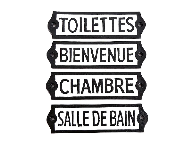 Plaque de porte en métal (lot de 4)