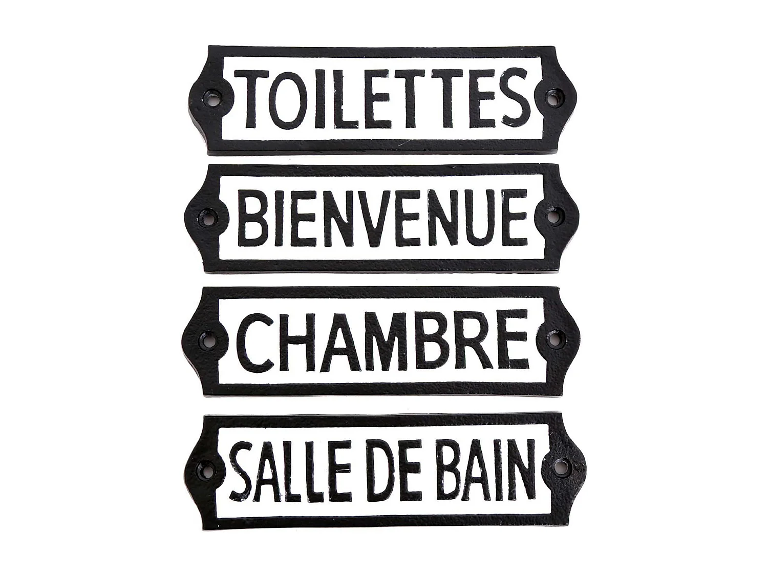 Plaque de porte en métal (lot de 4)