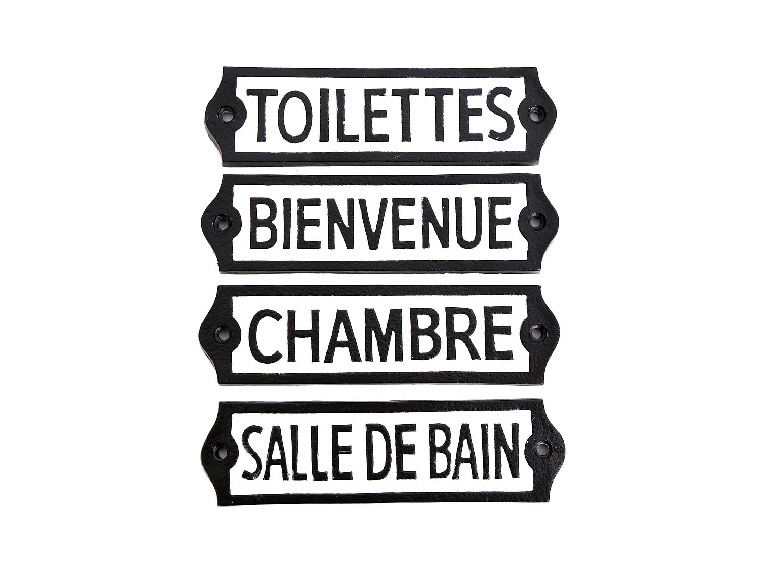 Plaque de porte en métal (lot de 4)