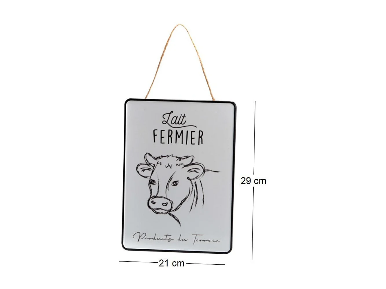 Plaque décorative en métal Lait fermier