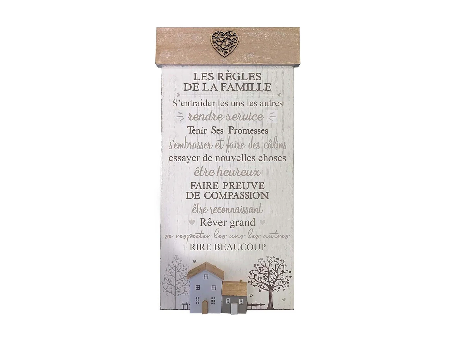 Décoration murale règles de la famille 25 x 50 cm
