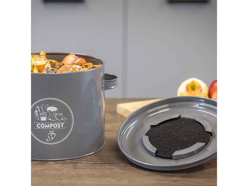 Poubelle de cuisine à compost ronde 6 litres
