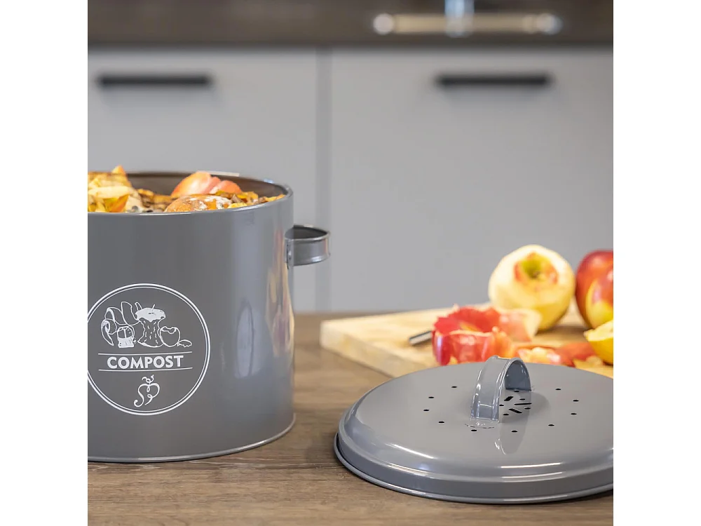 Poubelle de cuisine à compost ronde 6 litres