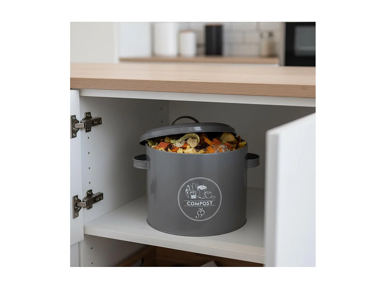 Poubelle de cuisine à compost ronde 6 litres