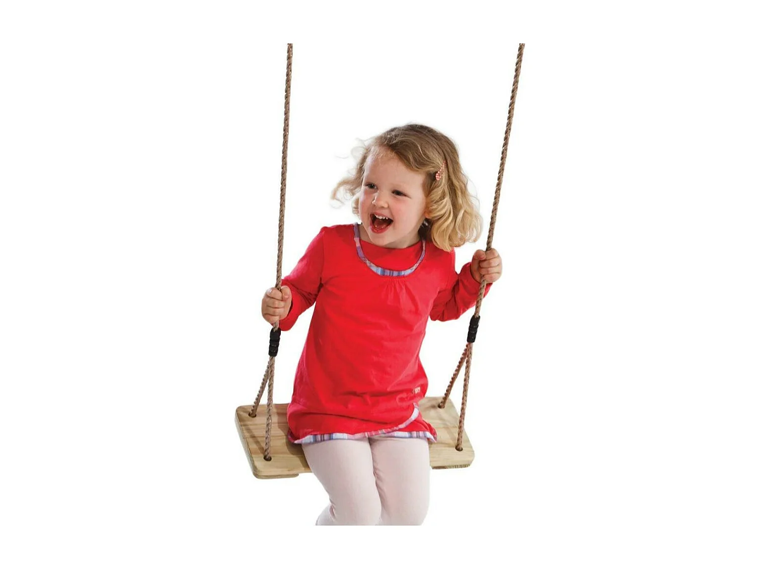 Balançoire bois avec cordes chanvre (Lot de 2)