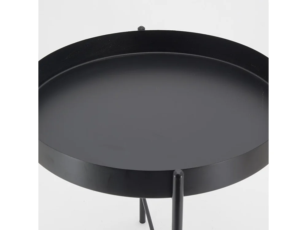 Table ronde en métal et jonc