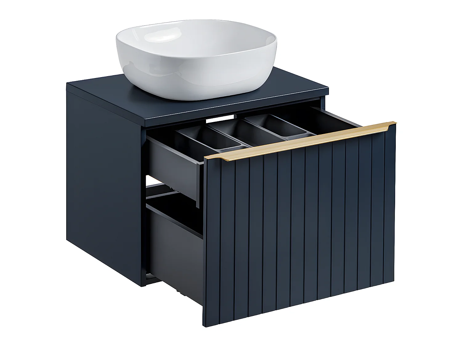 Conjunto de móveis de casa de banho com lavatório Éros azul 60cm