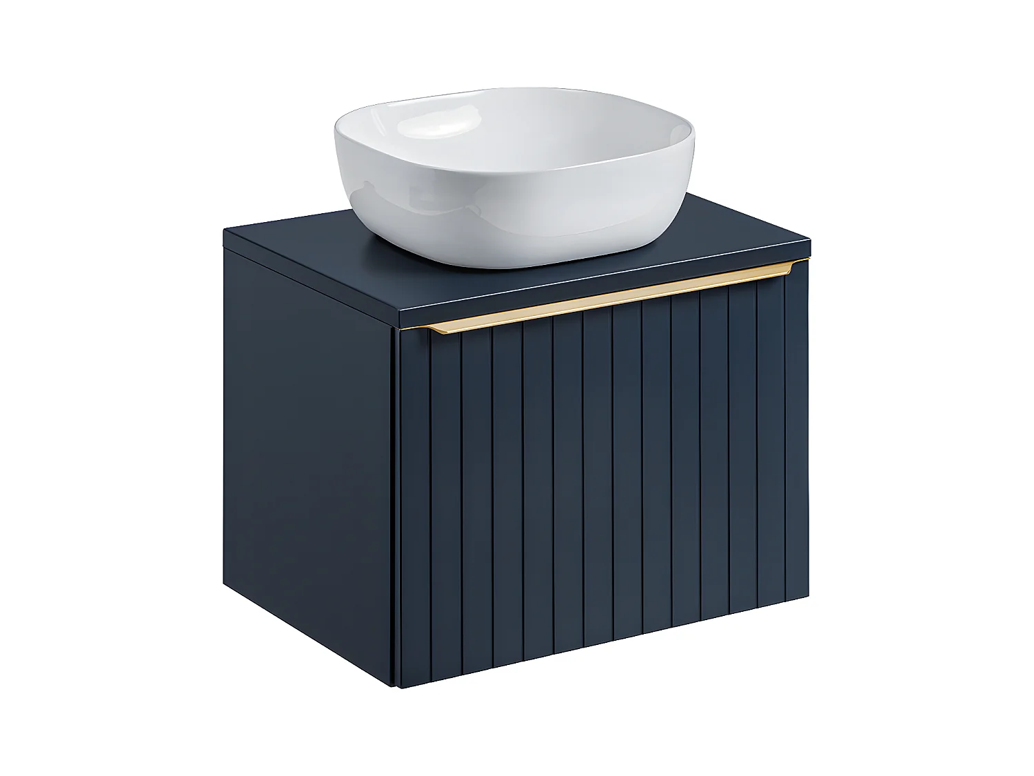 Conjunto de móveis de casa de banho com lavatório Éros azul 60cm