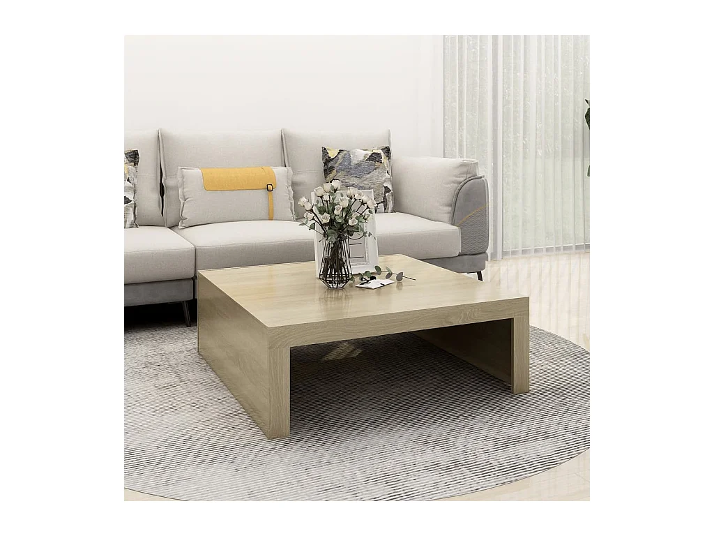 Table basse Chêne sonoma 100x100x35 cm Bois d'ingénierie
