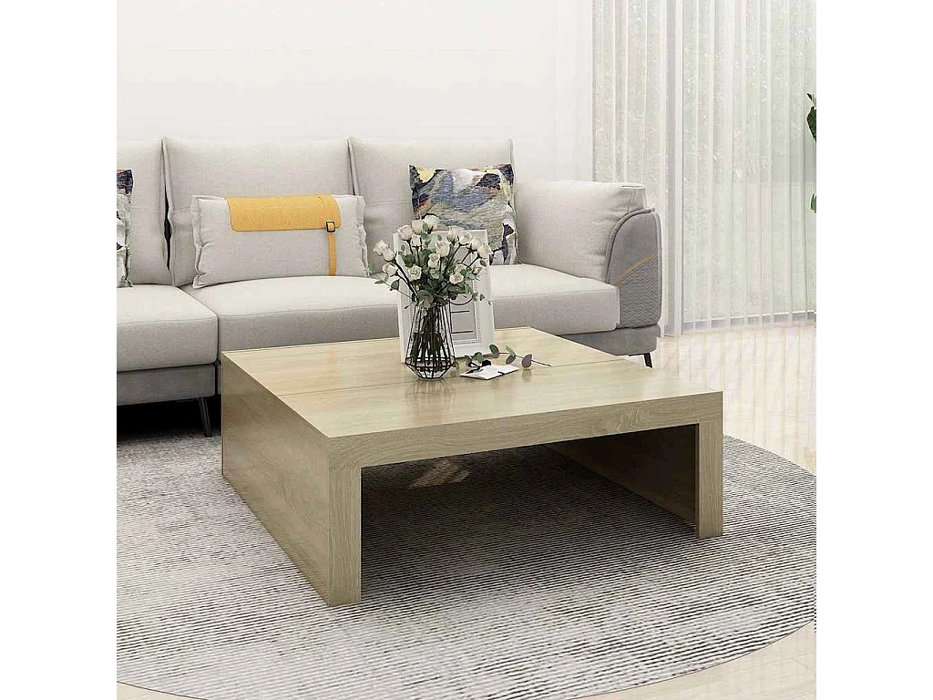 Table basse Chêne sonoma 100x100x35 cm Bois d'ingénierie