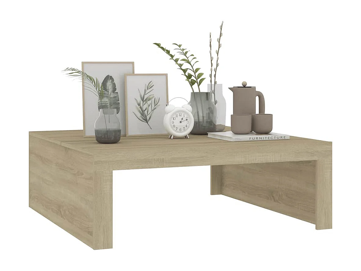Table basse Chêne sonoma 100x100x35 cm Bois d'ingénierie