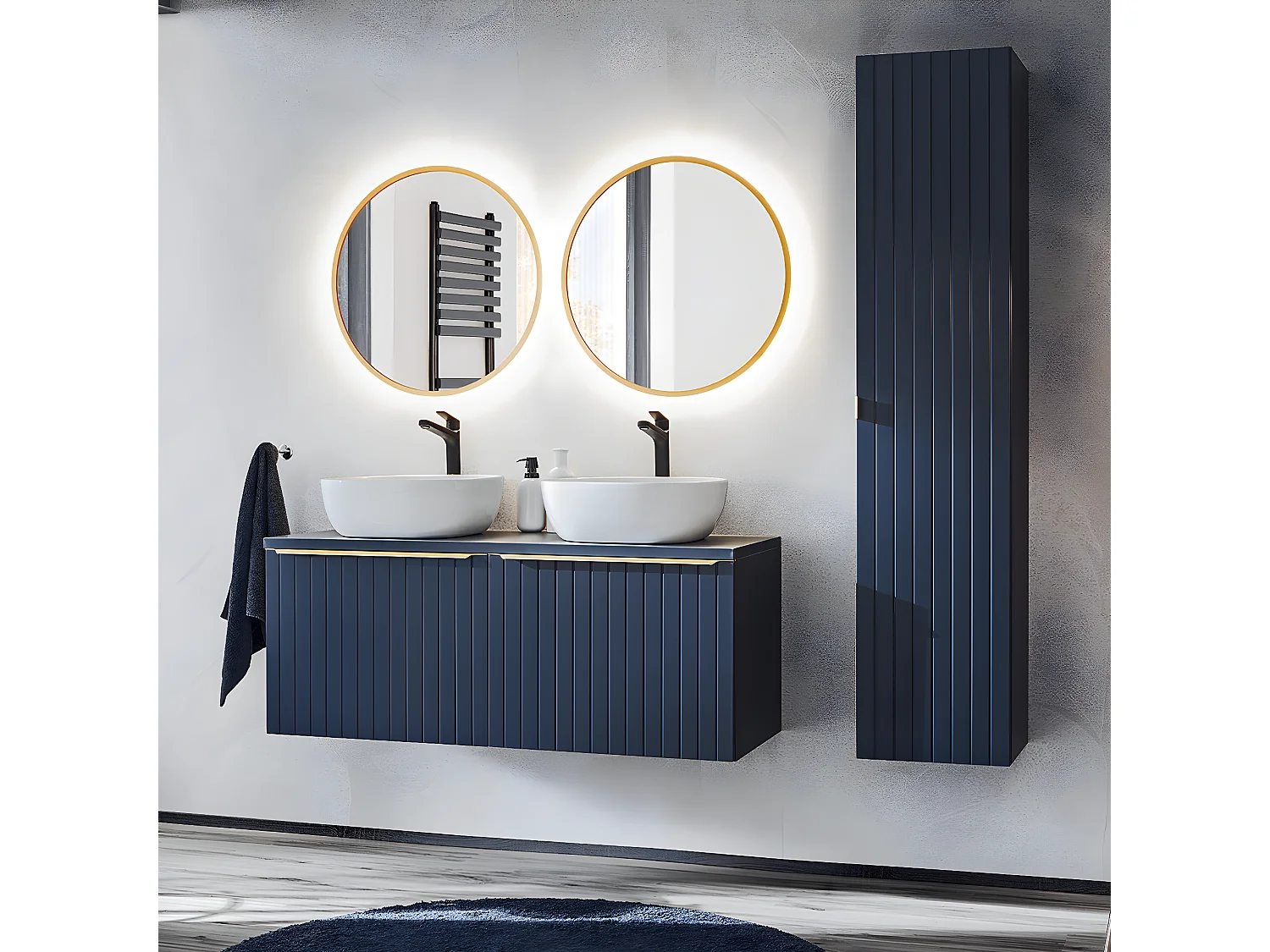 Meuble double vasque 120cm Éros Bleu