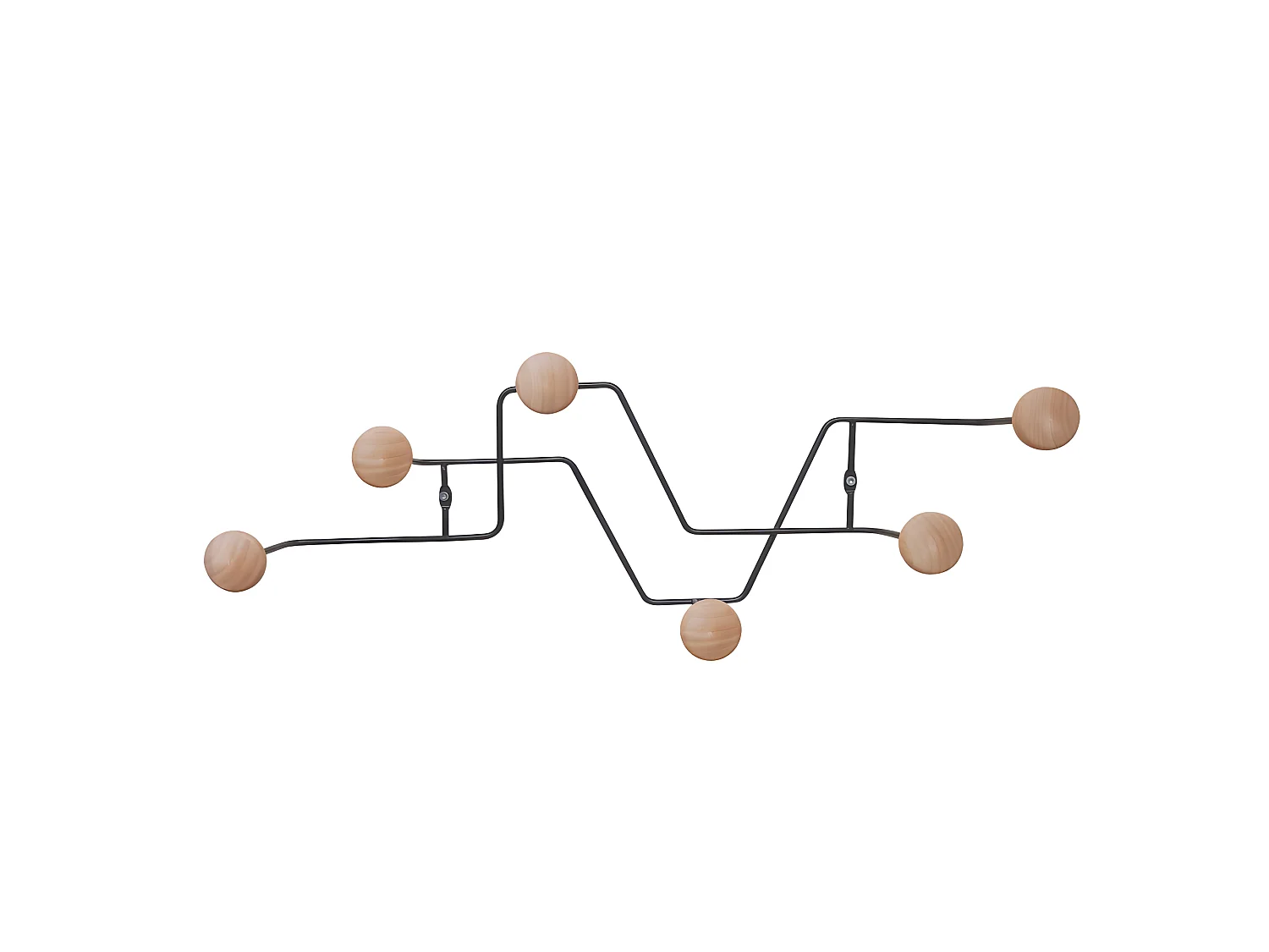 Porte-manteaux 6 patères Zig Zag Noir  Present Time