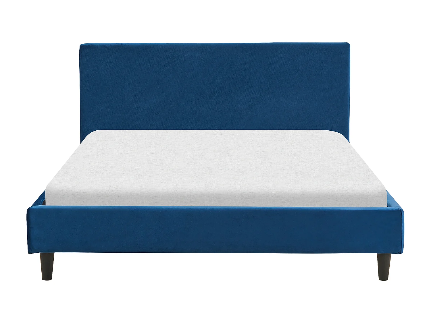Bed Fluweel FITOU 140 x 200 cm Donkerblauw
