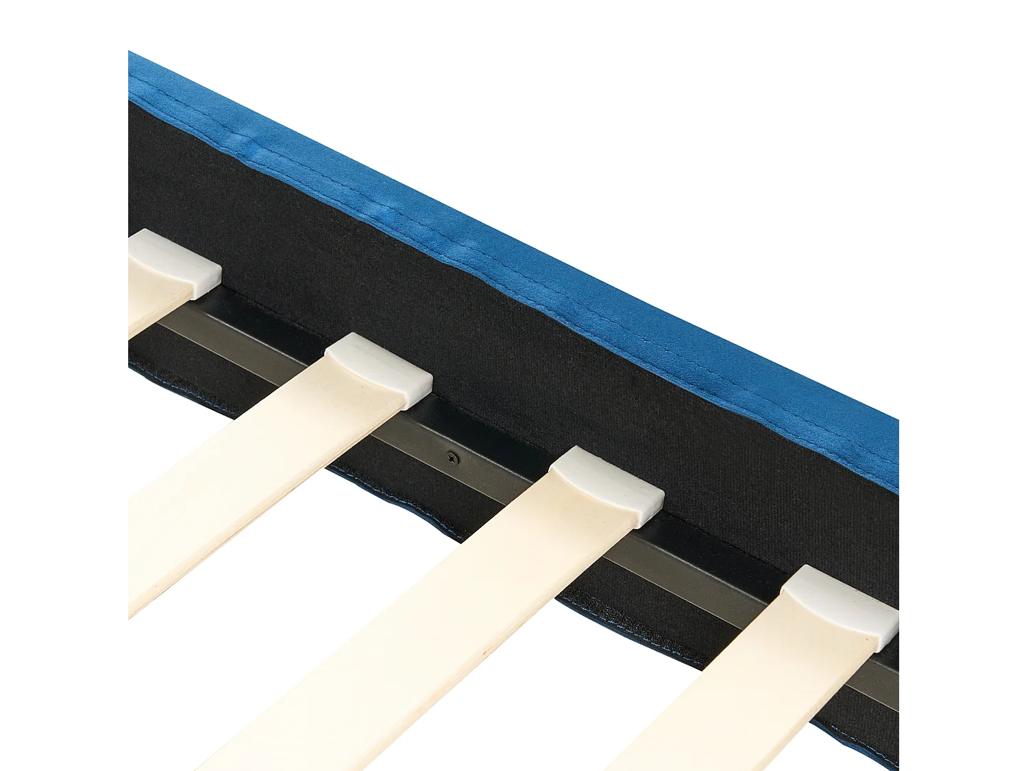 Lit avec sommier Velours FITOU 140 x 200 cm Bleu foncé