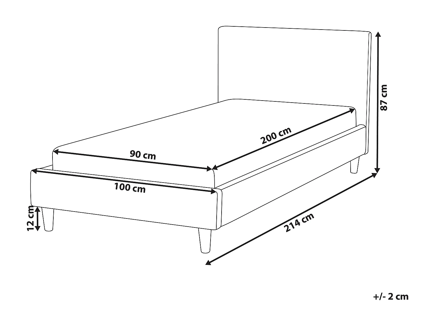 Bed fluweel lichtblauw 90 x 200 cm FITOU