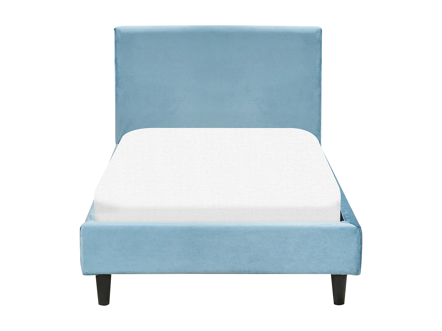 Lit avec sommier Velours FITOU 90 x 200 cm Bleu clair