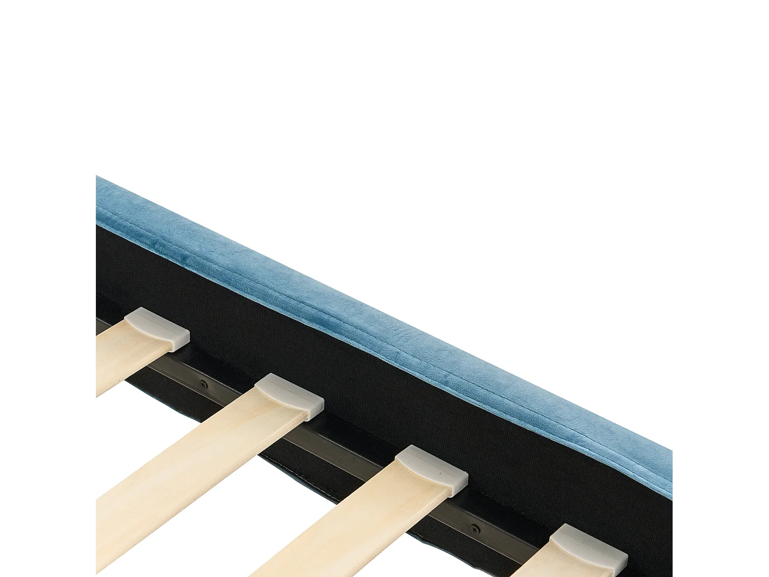 Lit avec sommier Velours FITOU 90 x 200 cm Bleu clair