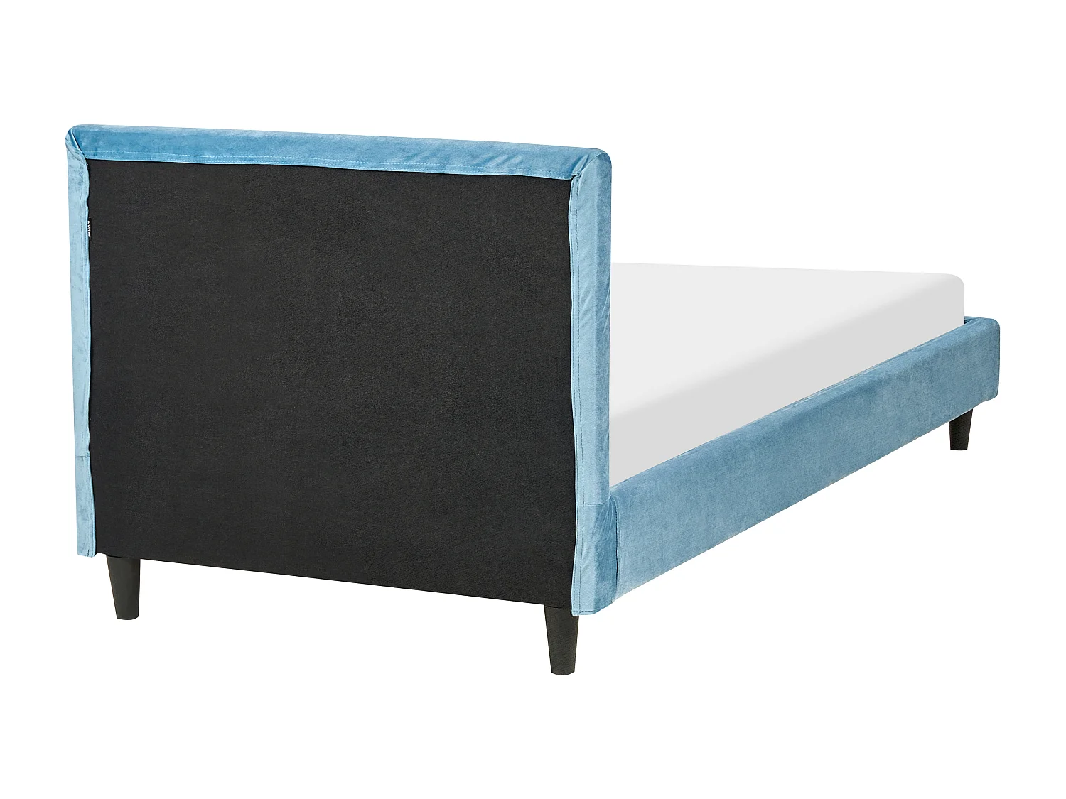 Lit avec sommier Velours FITOU 90 x 200 cm Bleu clair