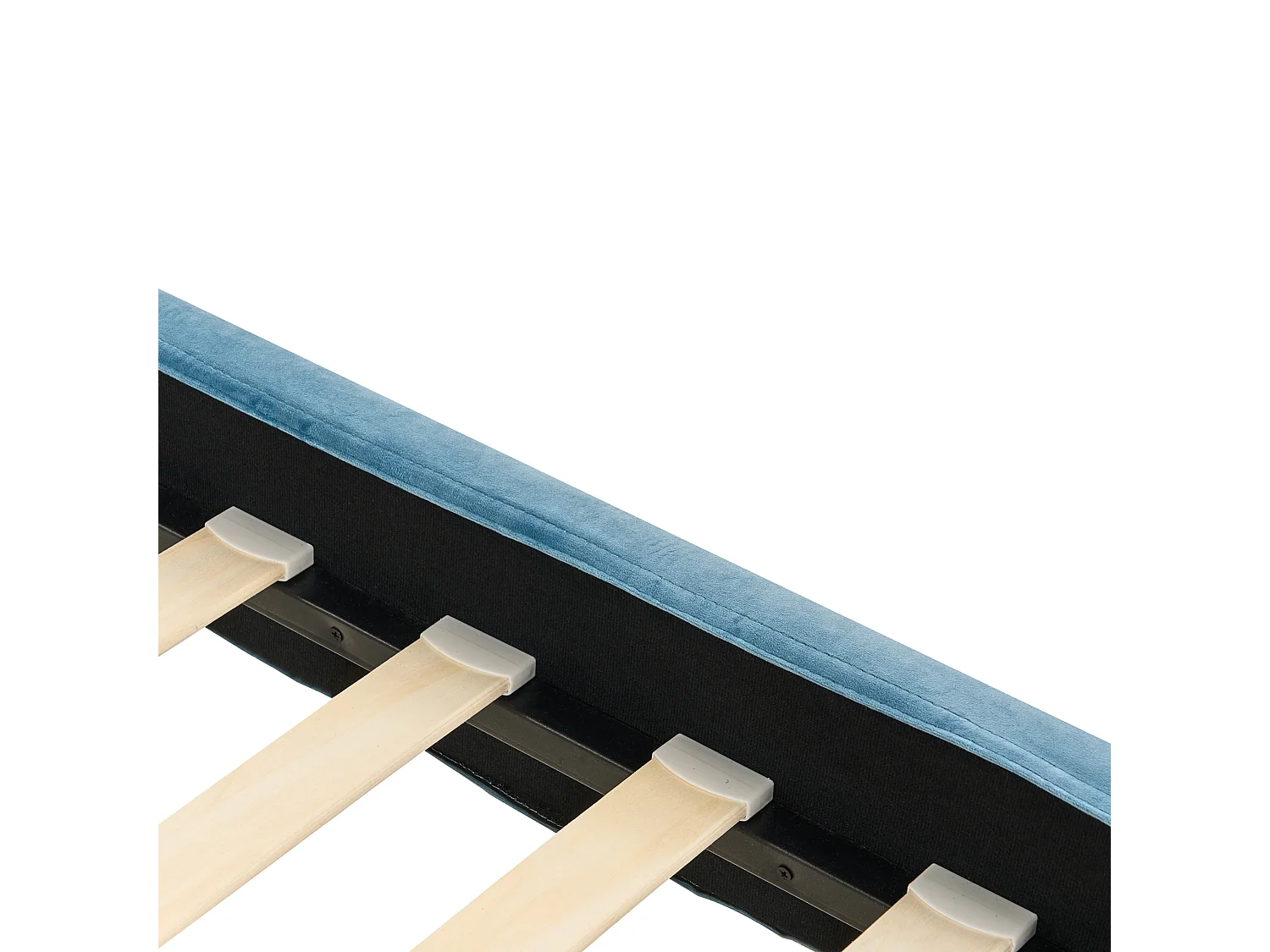 Lit avec sommier Velours FITOU 90 x 200 cm Bleu clair