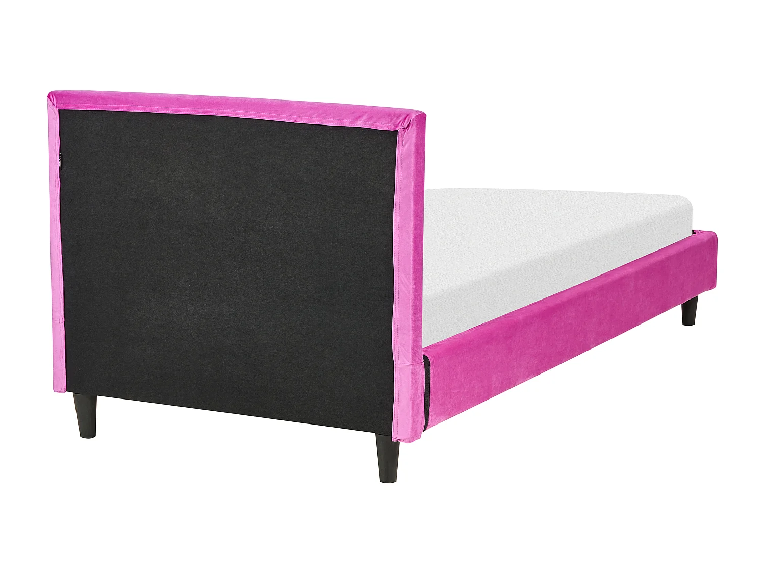 Lit avec sommier Velours FITOU 90 x 200 cm Rose fushia