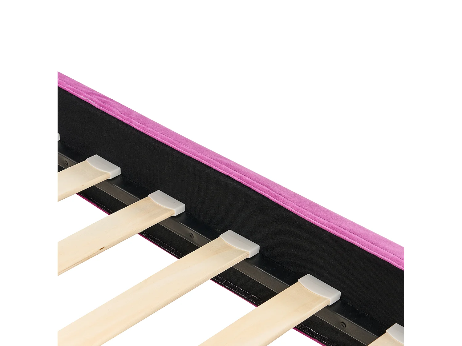 Lit avec sommier Velours FITOU 90 x 200 cm Rose fushia