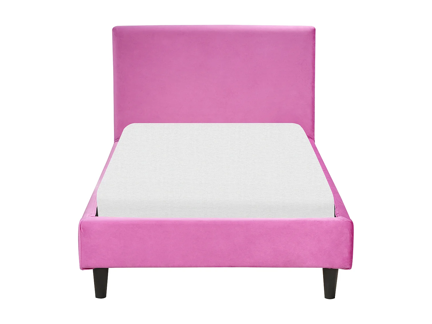 Lit avec sommier Velours FITOU 90 x 200 cm Rose fushia