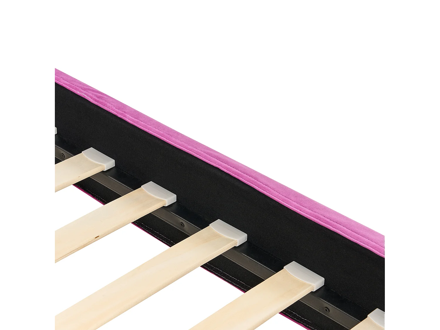 Lit avec sommier Velours FITOU 90 x 200 cm Rose fushia