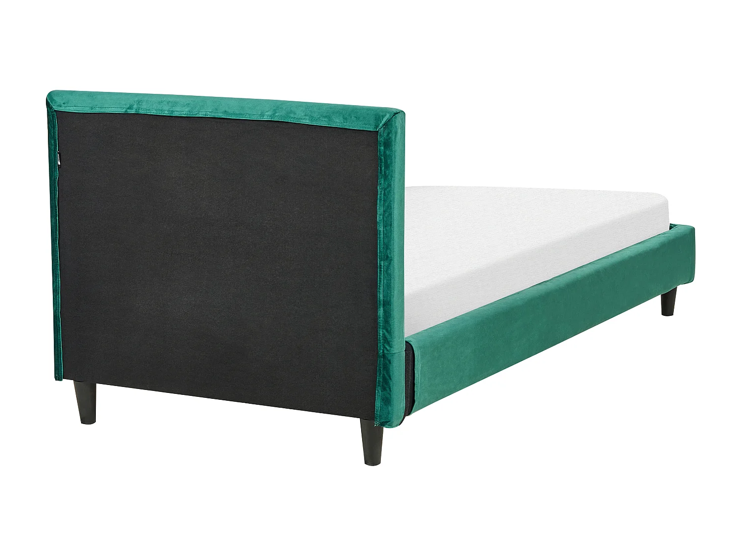 Cama con somier de terciopelo verde oscuro 90 x 200 cm FITOU